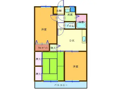 ロイヤル柏II(3DK/3階)の間取り写真