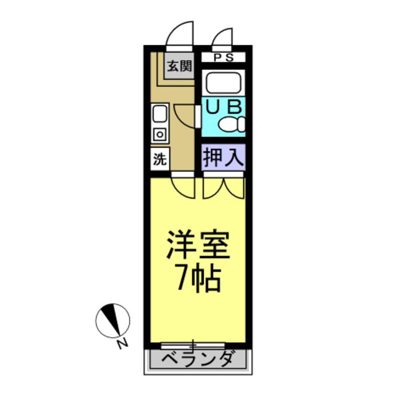 グレイスセントラルM(1K/4階)の間取り写真