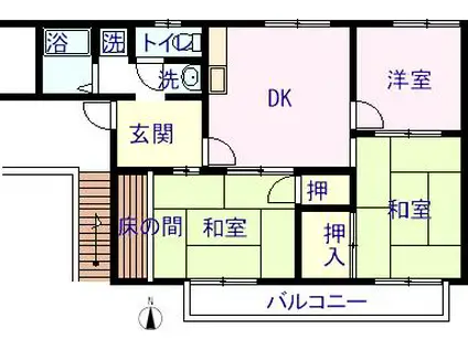 ＪＲ播但線 京口駅 徒歩20分 2階建 築30年(3DK/2階)の間取り写真