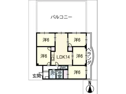 エステート23(5LDK/5階)の間取り写真