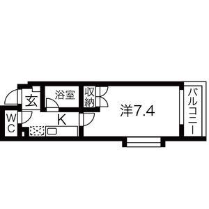 シティライフ覚王山(1K/2階)の間取り写真