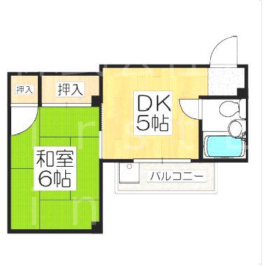 ヴィラ勧修寺(2DK/2階)の間取り写真