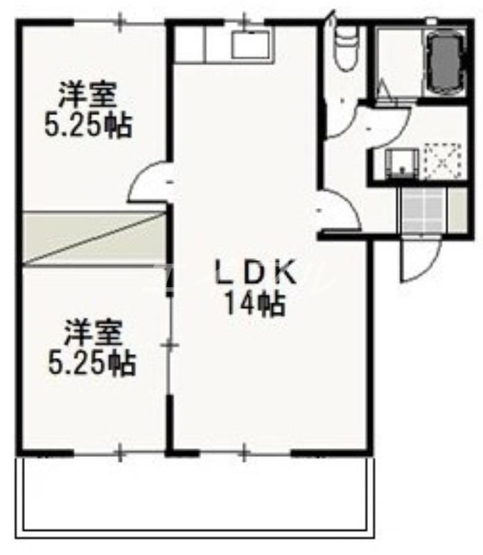パイン・パレスE(2LDK/1階)の間取り写真