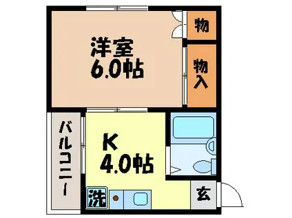 桜音ちとせ(1K/3階)の間取り写真