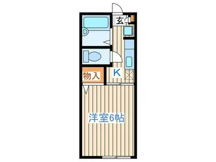 竹美ハイツ(1K/2階)の間取り写真