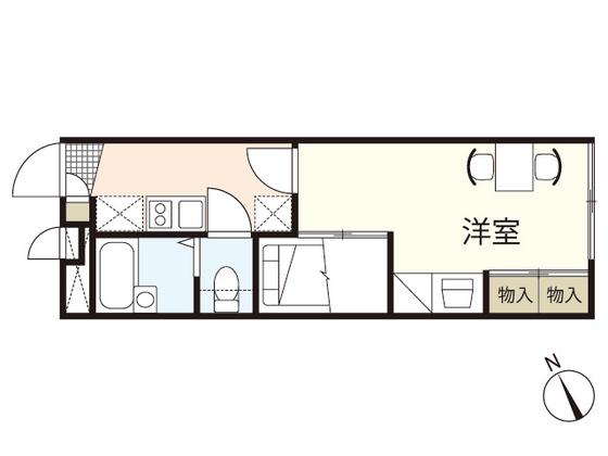 レオパレスルアール(1K/1階)の間取り写真