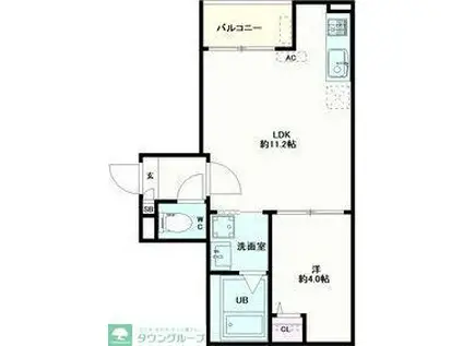 JACK SUNASHINDENI(1LDK/3階)の間取り写真