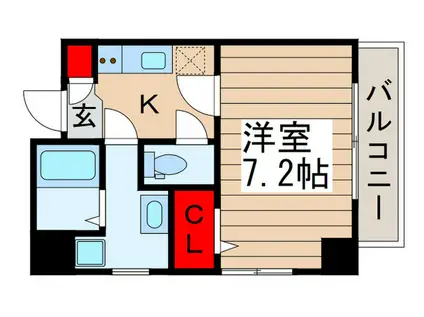 新鎌スカイタワー(1K/8階)の間取り写真