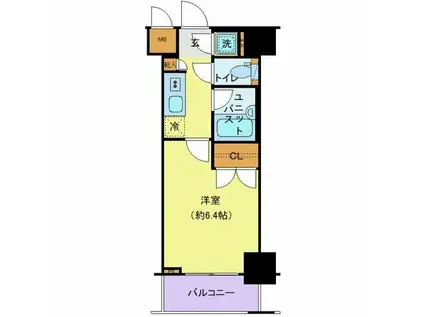 パレステュディオ虎ノ門(1K/3階)の間取り写真