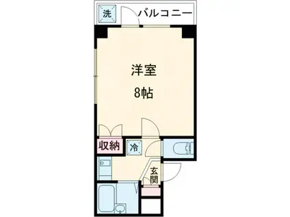 シャリエ飯倉(1K/2階)の間取り写真