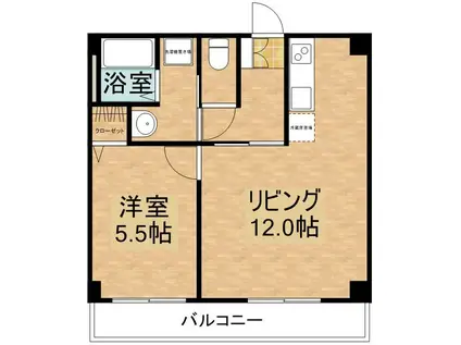 レジデンス螢茶屋(1LDK/1階)の間取り写真