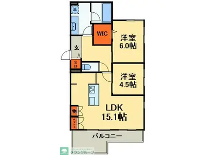 ソフィア南流山(2LDK/3階)の間取り写真