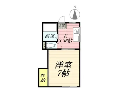 第二コーポ川口(1K/2階)の間取り写真