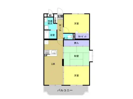 ビュースカイ(3LDK/1階)の間取り写真