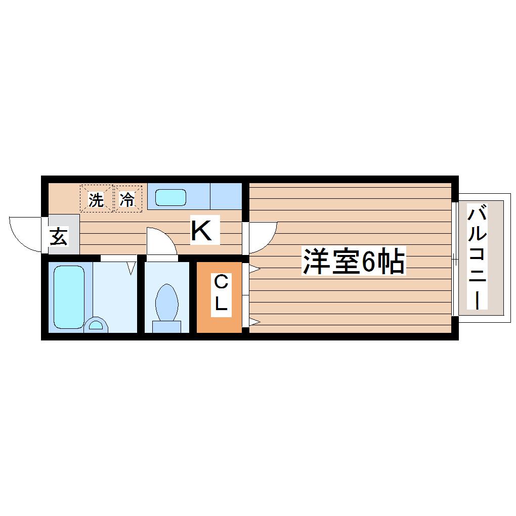 キャラメル館(1K/1階)の間取り写真