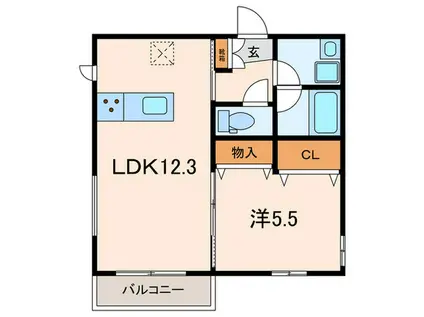 JEWEL HIKARI(1LDK/1階)の間取り写真