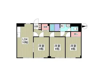 三協コーポ(3LDK/1階)の間取り写真
