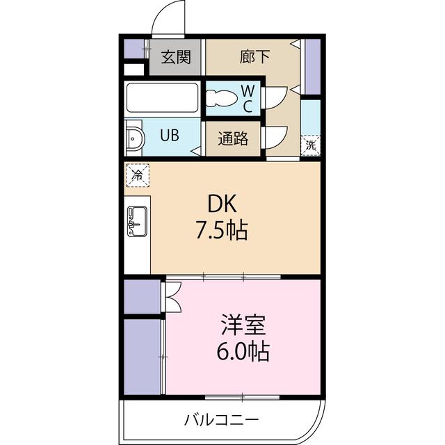 KSマンション文蔵(1DK/3階)の間取り写真