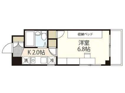 クルーズマンション(1K/5階)の間取り写真