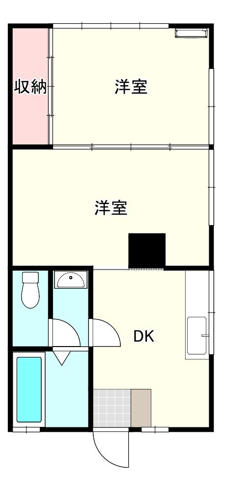 サザンハイツ須屋(2DK/1階)の間取り写真