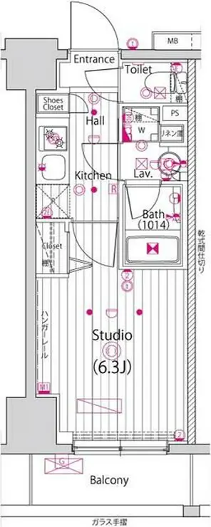 ガーラ・グランディ横濱関内 6階階 間取り