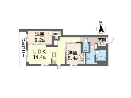 レオナグレイス(2LDK/2階)の間取り写真