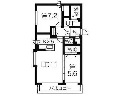 マーサ羊ヶ丘(2LDK/1階)の間取り写真