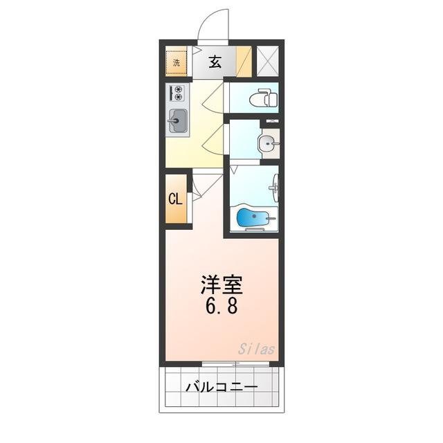 エスリード大阪平野プライム(1K/2階)の間取り写真