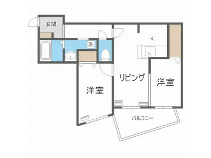 コローレ琴似(2LDK/1階)の間取り写真