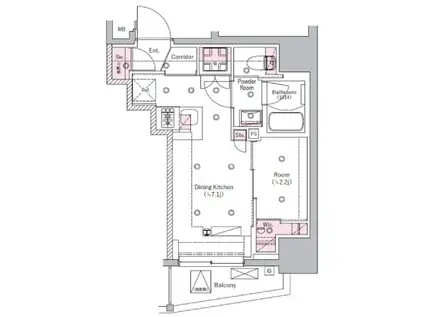SYFORME ITABASHI III(1DK/8階)の間取り写真