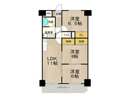 グレースマンション藤(3LDK/7階)の間取り写真