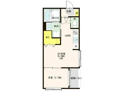 ヴィラ セレステ 八番(1LDK/1階)の間取り写真