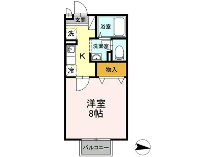 ルーチェAMI(1K/1階)の間取り写真