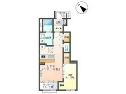 ヴァンヴェール・ノムラ(1LDK/1階)の間取り写真