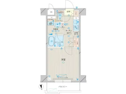 ルーブル上板橋(1K/4階)の間取り写真