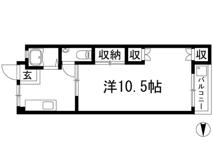 グレイス川西(1K/5階)の間取り写真