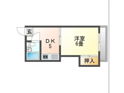 コーポルミエール(1DK/1階)の間取り写真