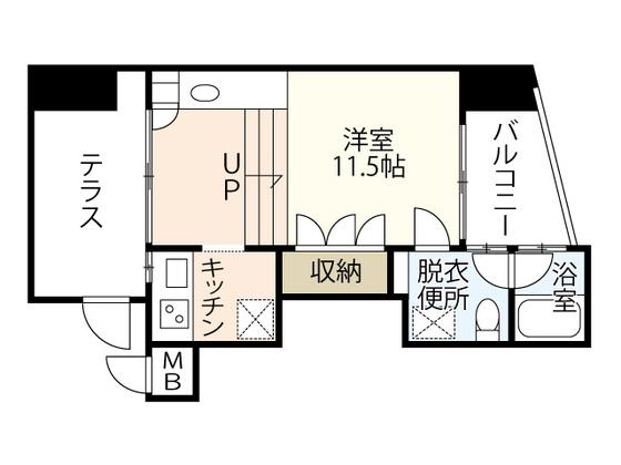 広島電鉄江波線 舟入幸町駅 徒歩2分 9階建 築22年(ワンルーム/4階)の間取り写真