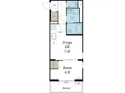 リブリ・鹿島(1DK/2階)の間取り写真