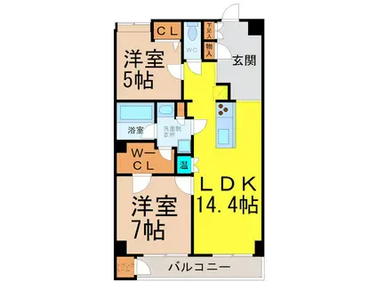 TRI-STAGE(2LDK/4階)の間取り写真