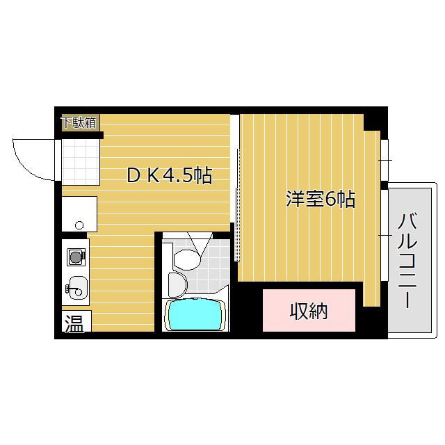 アヴァンティーノ(1DK/5階)の間取り写真