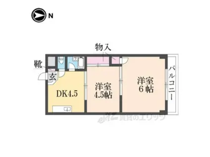 サンコート小澤(2DK/2階)の間取り写真