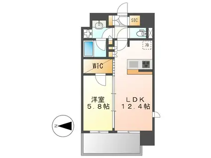 ザ・パークハビオ新栄(1LDK/13階)の間取り写真