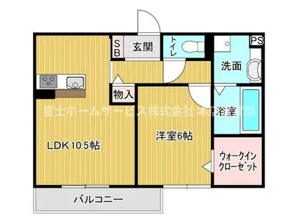 エクレール殿辻(1LDK/1階)の間取り写真