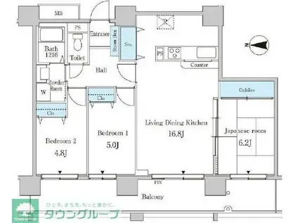 セルリアンホームズ勝どき(3LDK/23階)の間取り写真