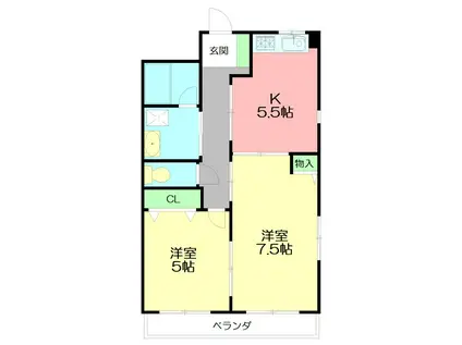 メルクーリオ(2K/3階)の間取り写真