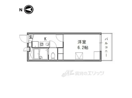 レオパレスメルベーユ(1K/3階)の間取り写真