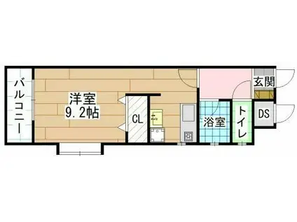 シェリール片野通(ワンルーム/3階)の間取り写真