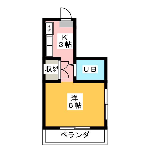 クレセントヒルズ(ワンルーム/3階)の間取り写真
