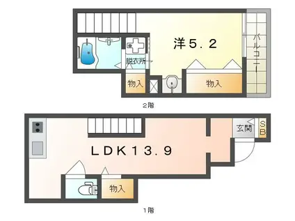 CASA HORIZON KOURIEN(1LDK/1階)の間取り写真